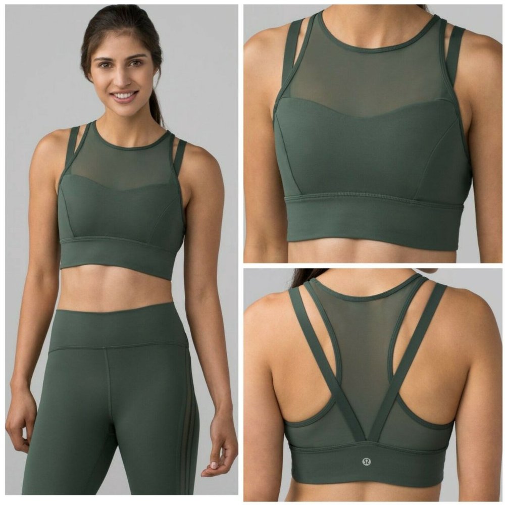lululemon sun setter bra with mesh detail size 8